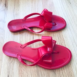 Valentino red bow jelly flip flop sandals